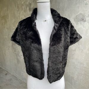 Vintage y2k Black Faux Fur Bebe Coat